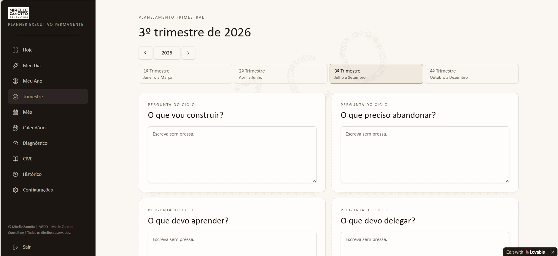 Planejamento mensal com calendário e fases da lua